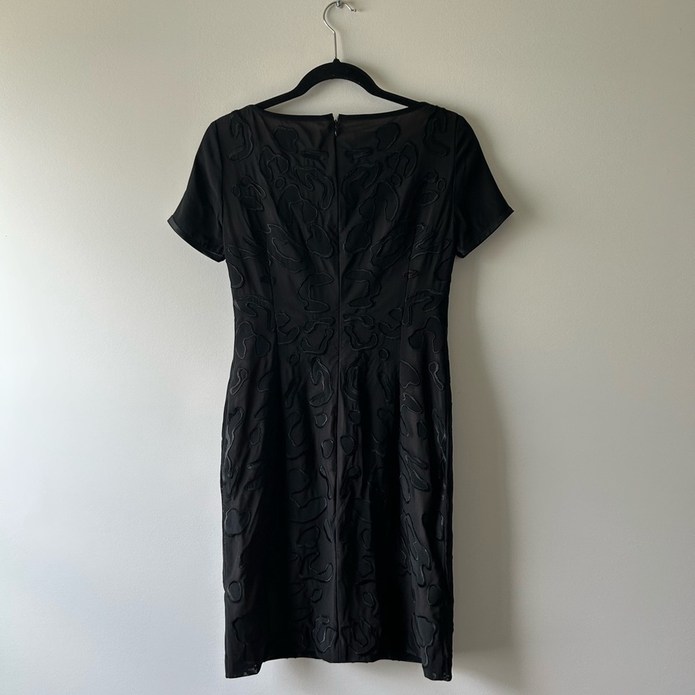 Escada black beaded textured short sleeve dress - Picture 6 of 8